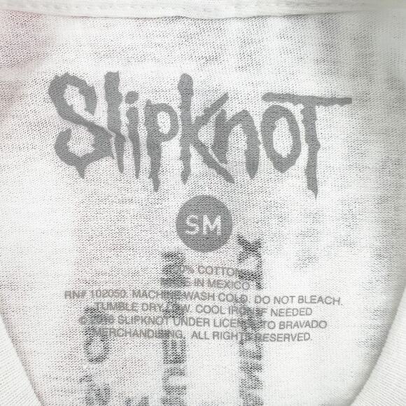 Slipknot Unisex White Graphic Print Short Sleeve Band Tour 2021 Tee‎ T Shirt S - Picture 3 of 3